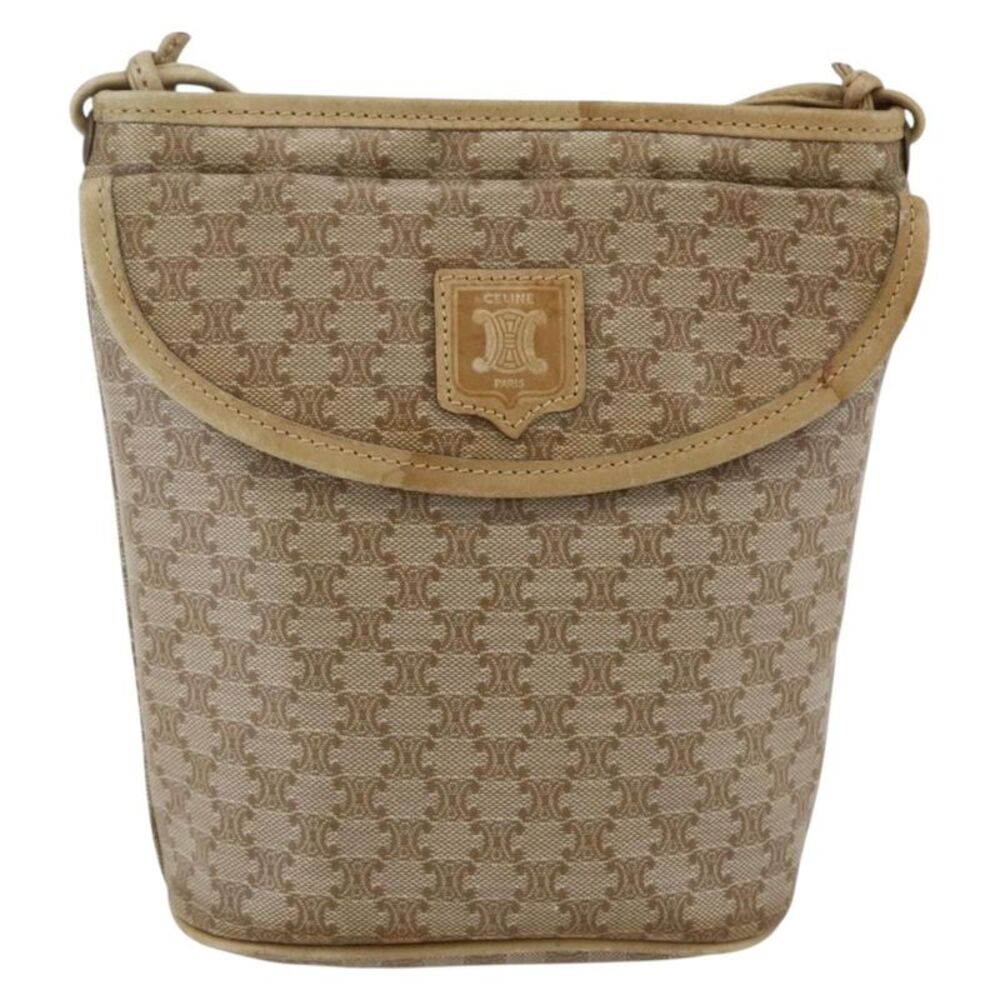 Celine Vintage Macadam Canvas Beige Canvas Backpack Bag